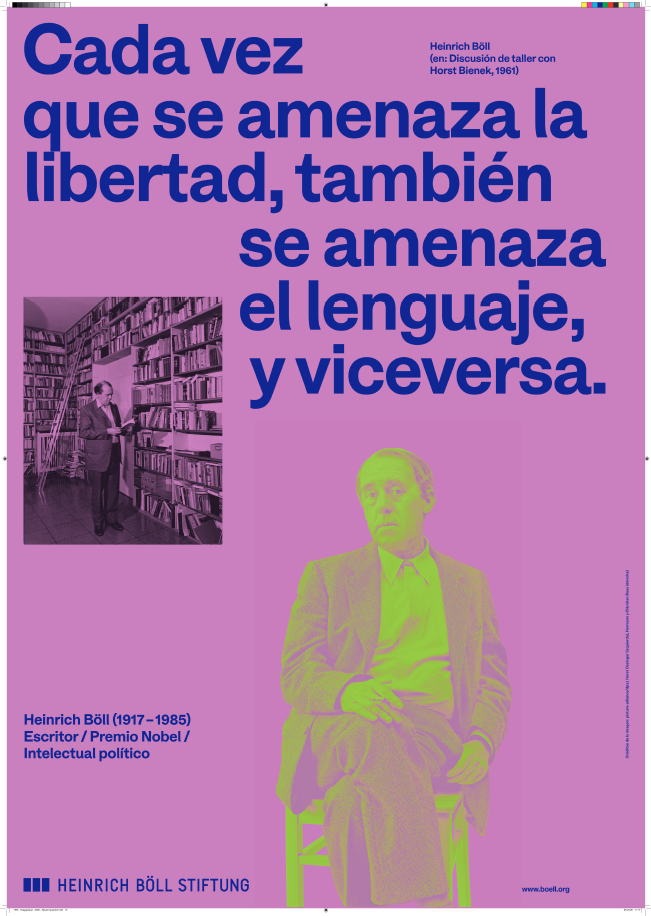Fotografía de Heinrich Böll y frase 