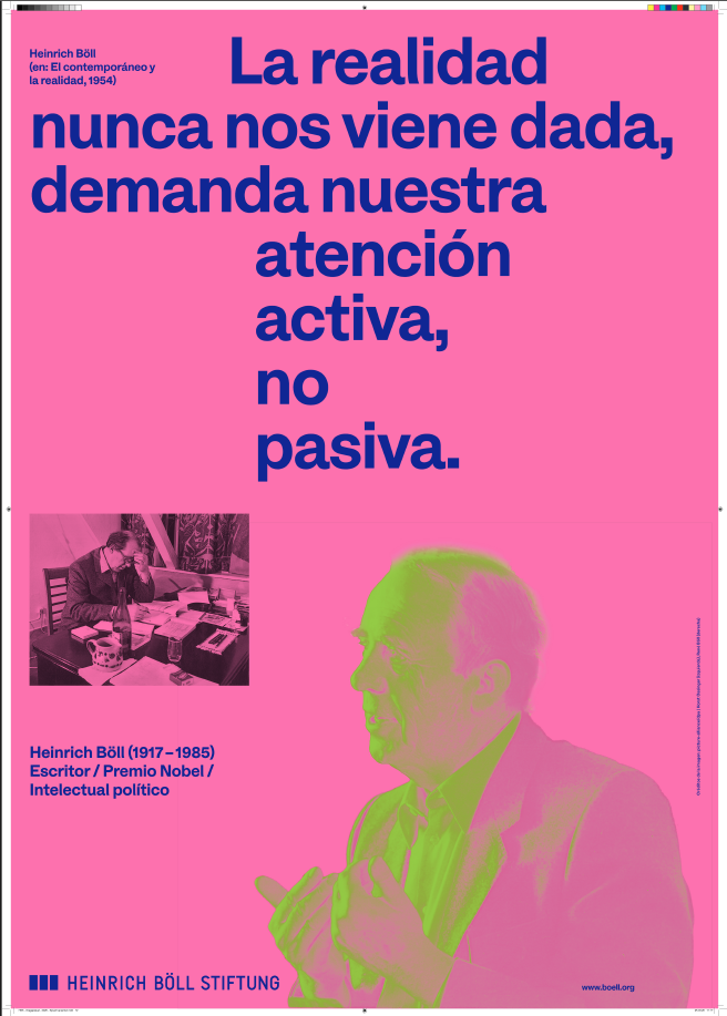 Fotografía de Heinrich Böll y frase 