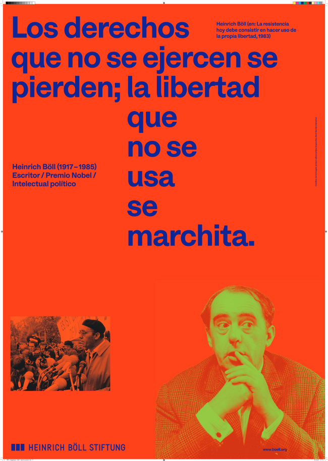 Fotografía de Heinrich Böll y frase 