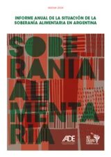 Portada en tonos con título "soberanía alimentaria" en tonos verdes y rojos