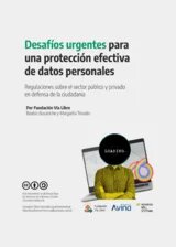 Título sobre fondo blanco con imagen de persona sobre una computadora portatil. 